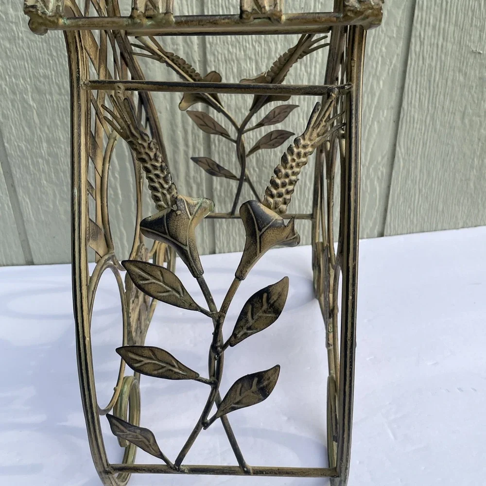 Wine‎ Holder Metal Rack with Holder 3 bottle caddy Wrought Iron Sculpture Art